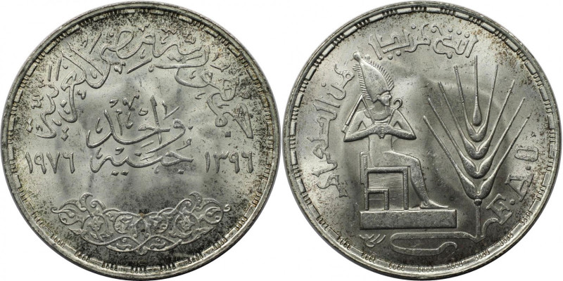 Weltmünzen und Medaillen, Ägypten / Egypt. Serie: F.A.O. - Osiris. 1 Pound 1976....