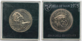 Weltmünzen und Medaillen, Isle of Man. Elisabeth II. - Auf 1000 Jahre Tynwald. 1 Crown 1979, Kupfer-Nickel. KM 50. Stempelglanz. Original Box