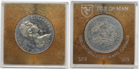 Weltmünzen und Medaillen, Isle of Man. 300. Jahrestag - Manx-Münzprägung. 1 Crown 1979. Kupfer-Nickel. KM 45. Stempelglanz. Original Box