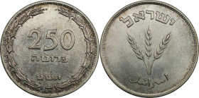 Weltmünzen und Medaillen, Israel. 250 Prutah 1949 H. 14,40 g. 0.500 Silber. 0.23 OZ. KM 15a. Stempelglanz