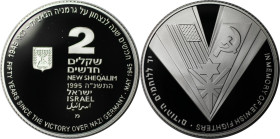Weltmünzen und Medaillen, Israel. Kämpfer gegen den Nationalsozialismus. 2 New Sheqalim 1995. 28,80 g. 0.925 Silber. 0.86 OZ. KM 268. Polierte Platte...