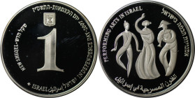 Weltmünzen und Medaillen, Israel. Kultur in Israel - Musik, Theater, Tanz. 1 New Sheqel 2007, Silber. 0.43 OZ. KM 423. Proof Like. Auflage nur 765 Stü...