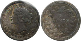 Weltmünzen und Medaillen, Kanada / Canada. New Brunswick. Victoria. 5 Cents 1862. Silber. KM 7. F-15. Zertikat