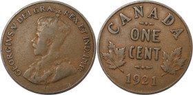 Weltmünzen und Medaillen, Kanada / Canada. George V. 1 Cent 1921. Bronze. KM 28. Vorzüglich