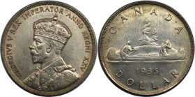 Weltmünzen und Medaillen, Kanada / Canada. 25 Jahre Regierungszeit von König George V. 1 Dollar 1935. Silber. KM 30. Vorzüglich