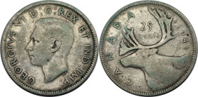 Weltmünzen und Medaillen, Kanada / Canada. 25 Cents 1941. Silber. 5,67 g. KM 35. Schön+
