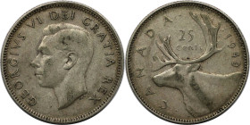 Weltmünzen und Medaillen, Kanada / Canada. 25 Cents 1949, Silber. KM 44. Sehr schön+