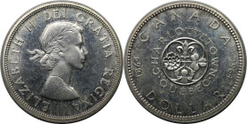 Weltmünzen und Medaillen, Kanada / Canada. 100. Jahrestag Konferenzen von Charlottetown und Quebec. 1 Dollar 1964. 23,33 g. 0.800 Silber. 0.6 OZ. KM 5...