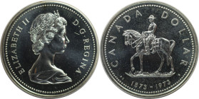 Weltmünzen und Medaillen, Kanada / Canada. "Mounty". 1 Dollar 1973. 23,33 g. 0.500 Silber. 0.38 OZ. KM 83. Stempelglanz