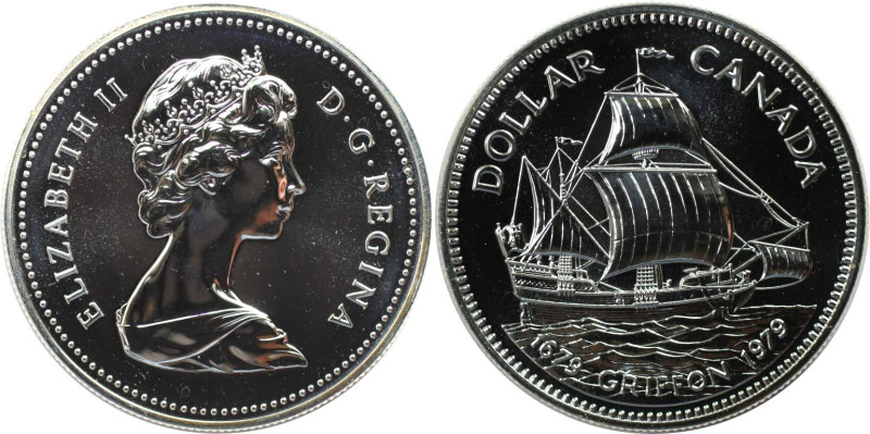 Weltmünzen und Medaillen, Kanada / Canada. "Griffon". 1 Dollar 1979. 23,33 g. 0....