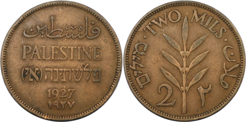 Weltmünzen und Medaillen, Palästina / Palestine. British Palästina. 2 Mils 1927....