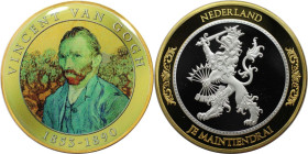 Medaillen und Jetons, Gedenkmedaillen. Niederlande / Netherlands. Vincent Van Gogh 1853-1890. Farbmedaille. Polierte Platte