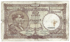 Banknoten, Belgien / Belgium. 20 Francs 26.08.1941. Pick: 111. IV
