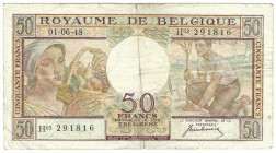 Banknoten, Belgien / Belgium. Baudouin I. 50 Francs 01.06.1948. Pick: 133a. III