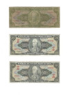 Banknoten, Brasilien / Brazil, Lots und Sammlungen. 200 Cruzeiros ND (1960) Serie 84A, Pick 163a, IV. 2 x 500 Cruzeiros ND (1955) Serie 407A, 574A, Pi...