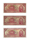 Banknoten, Brasilien / Brazil, Lots und Sammlungen. 3 x 5000 Cruzeiros ND (1963-64) Serie 168A, 944A, 1643A, Pick 182a, 182b, 182c. Lot von 3 Banknote...