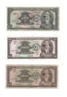 Banknoten, Brasilien / Brazil, Lots und Sammlungen. 3 x 10 Cruzeiros ND (1967) Serie 1403A, 612A, 1517A, Pick 189b, 190a, 190b. Lot von 3 Banknoten. I...