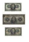 Banknoten, Brasilien / Brazil, Lots und Sammlungen. 1 Mil Reis ND (1923) P. 110Ba. II, 5 Mil Reis ND (1923) P. 29a. IV, 1 Mil Reis (Cruzeiro) ND (1944...