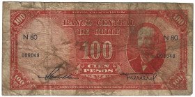 Banknoten, Chile. 100 Pesos 1933-1937. Pick 95. IV