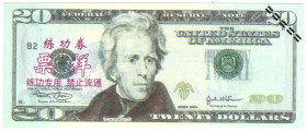 Banknoten, China. Trainings Geld voor Chinese Banken (USA Dollars). 20 Dollars. Unc