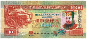 Banknoten, China. Hell Bank Note 1000. Unc