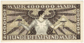 Banknoten, Deutschland / Germany. Mannheim - Badische Bank. 500000 Mark 1923 Länder-Banknote. BAD-10. I