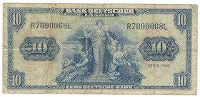 Banknoten, Deutschland / Germany. BRD: Bank Deutscher Länder (1948-1949). 10 Deutsche Mark 22.08.1949 Pick: 16a, Ro: 258, III