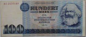 Banknoten, Deutschland / Germany. Deutsche Demokratische Republik (1948-1989). 100 Mark 1975. II