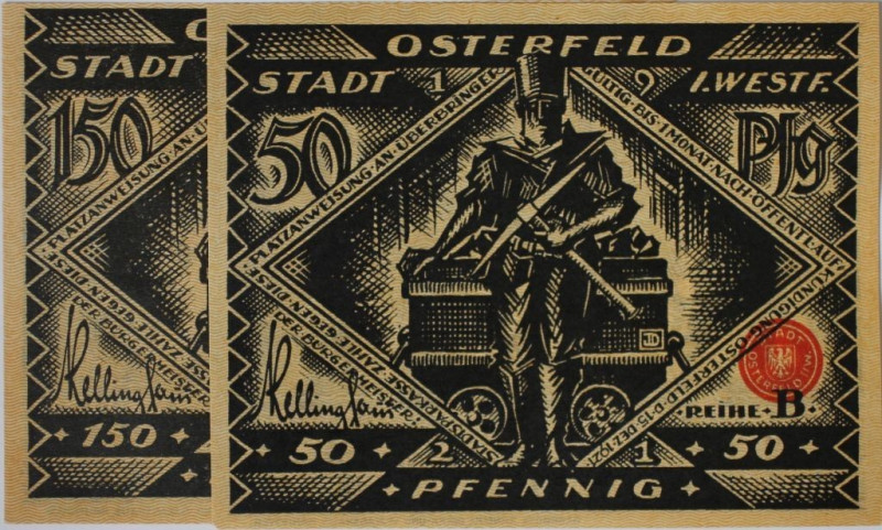 Banknoten, Deutschland / Germany, Lots und Sammlungen. Notgeld Osterfeld in West...