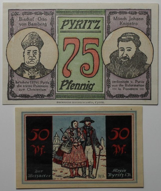 Banknoten, Deutschland / Germany, Lots und Sammlungen. Notgeld Pyritz in Pommern...