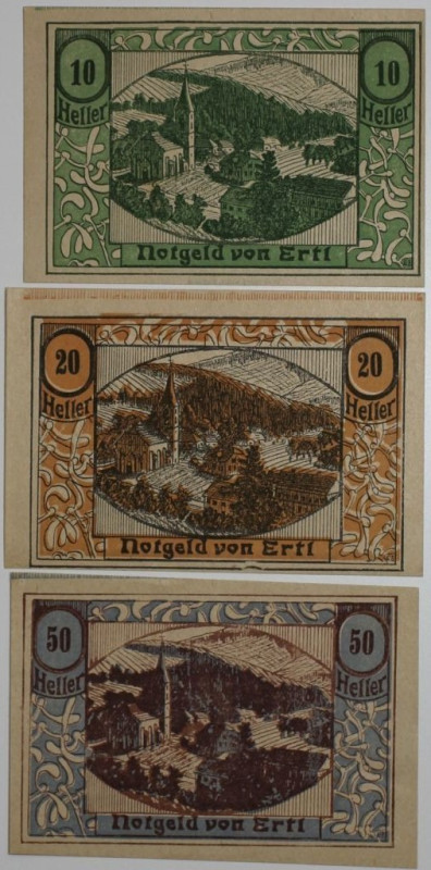 Banknoten, Österreich / Austria, Lots und Sammlungen. Notgeld Ertl, Kirchenbauve...