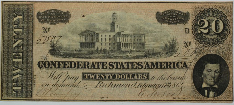 Banknoten, USA / Vereinigte Staaten von Amerika, Konförderierte Staaten von Amer...