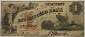 Banknoten, USA / Vereinigte Staaten von Amerika, Obsolete Banknotes. Litchfield, Connecticut. Litchfield Bank. 1 Dollar 1858. II