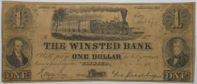 Banknoten, USA / Vereinigte Staaten von Amerika, Obsolete Banknotes. Counterfeit. Winsted, Connecticut. Winsted Bank. December 2, 1859. 1 Dollar 1859....