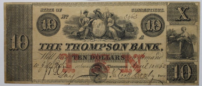 Banknoten, USA / Vereinigte Staaten von Amerika, Obsolete Banknotes. Thompson, C...