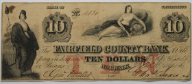 Banknoten, USA / Vereinigte Staaten von Amerika, Obsolete Banknotes. Norwalk, Connecticut. Fairfield Bank. 10 Dollars 1862. II
