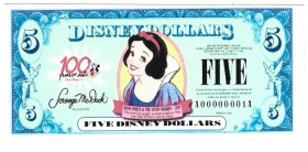 Banknoten, Fantasy Spielgeld / Fantasy play money. Serie: Helden aus Disneyland. 1 Disney Dollar. Unc
