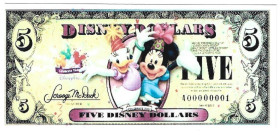 Banknoten, Fantasy Spielgeld / Fantasy play money. Serie: Helden aus Disneyland. 1 Disney Dollar. Unc