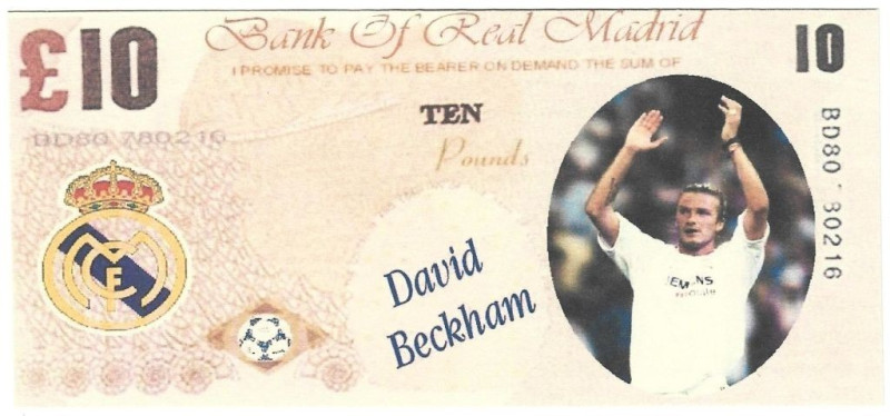 Banknoten, Fantasy Spielgeld / Fantasy play money. Serie Fußballhelden - David B...