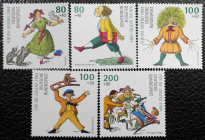 Briefmarken / Postmarken, Deutschland / Germany. BRD. Deutsche Bundespost. Für die Jugend 1994, Heinrich Hoffmann. Set 5 Stück. L1726-1730. **