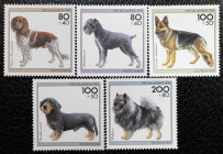 Briefmarken / Postmarken, Deutschland / Germany. BRD. Für die Jugend 1995, Hunderassen Deutschland. Set 5 Stück. L1797-1801. **