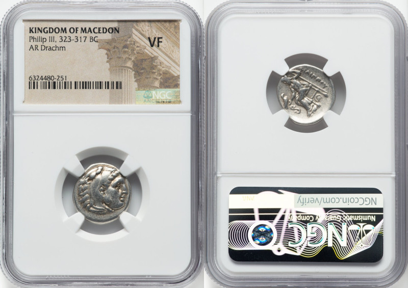 MACEDONIAN KINGDOM. Philip III Arrhidaeus (323-317 BC). AR drachm (18mm, 4h). NG...