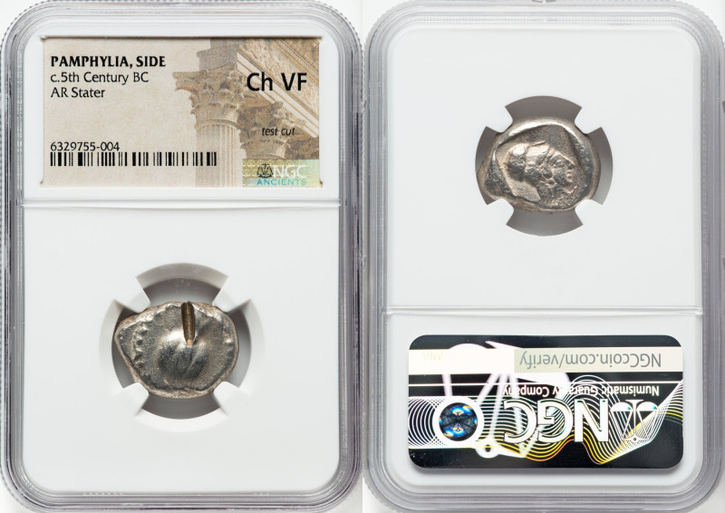 PAMPHYLIA. Side. Ca. 5th century BC. AR stater (20mm, 6h). NGC Choice VF, test c...