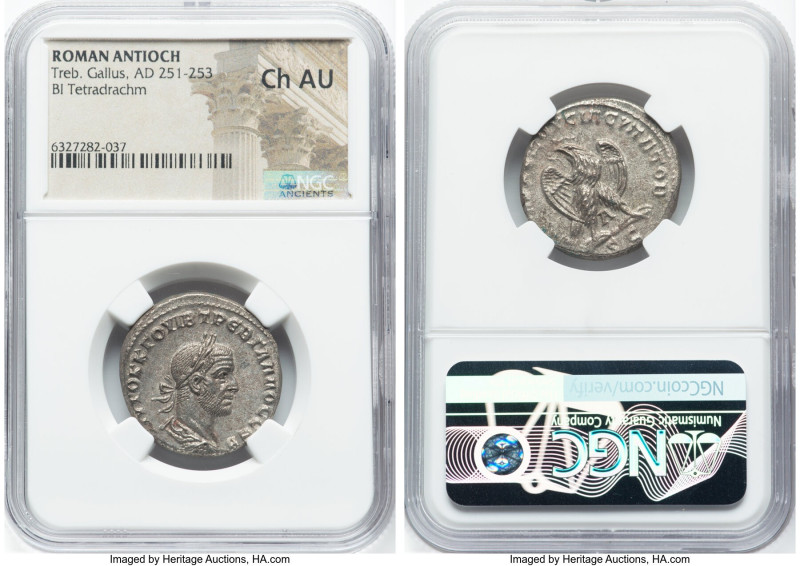 SYRIA. Antioch. Trebonianus Gallus (AD 251-253). BI tetradrachm (25mm, 4h). NGC ...