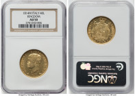 Kingdom of Napoleon. Napoleon I gold 40 Lire 1814-M AU50 NGC, Milan mint, KM12. Final year of type. From the Meduno Collection HID09801242017 © 2022 H...