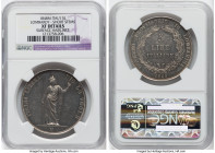 Lombardy-Venetia. Provisional Government 5 Lire 1848-M XF Details (Surface Hairlines) NGC, Milan mint, KM-C22.1. Short Stems variety. From the Meduno ...