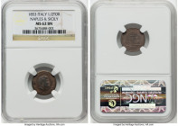 Naples & Sicily. Ferdinando II 1/2 Tornese 1853 MS62 Brown NGC, KM362. From the Meduno Collection HID09801242017 © 2022 Heritage Auctions | All Rights...