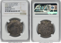 Papal States. Alexander VII Testone ND (1655-1667) XF Details (Mount Removed) NGC, Rome mint, KM278.1. One year type. From the Meduno Collection HID09...