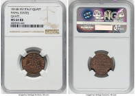 Papal States. Pius VII Quattrino Anno XVI (1816)-B MS64 Red and Brown NGC, Bologna mint, KM1276.2. From the Meduno Collection HID09801242017 © 2022 He...