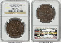 Papal States. Pius IX 4 Soldi Anno XXII (1868)-R MS65 Brown NGC, Rome mint, KM1374. Argent toned glossy surfaces. From the Meduno Collection HID098012...